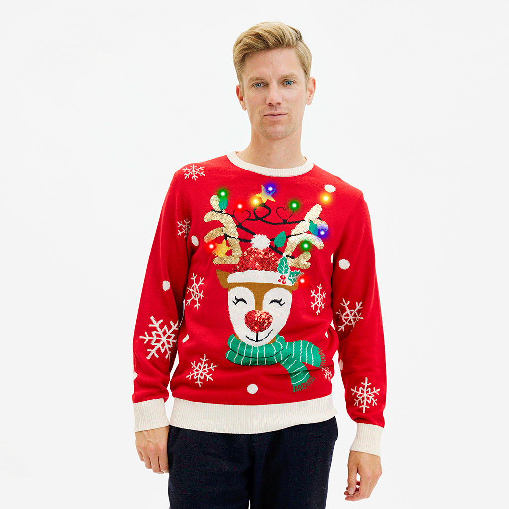 Der süße Rentier-Weihnachtspullover – Herren